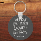 gibt echte Anwesen-Ratschläge für Tacos Funny Agen Schlüsselanhänger (Vorderseite)