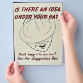 Gibt es eine Idee unter deinem Hut? Suggestion Box Flyer (Hand)