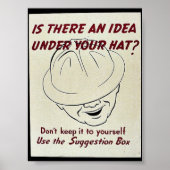 Gibt es eine Idee unter deinem Hut? Suggestion Box Poster (Vorne)