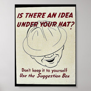 Gibt es eine Idee unter deinem Hut? Suggestion Box Poster