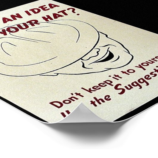 Gibt es eine Idee unter deinem Hut? Suggestion Box Poster (Ecke)