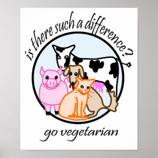 Gibt es einen solchen Unterschied? Geh Vegetarier. Poster