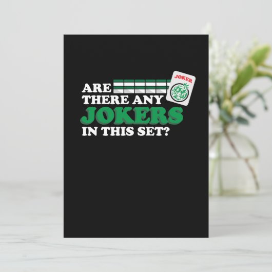 Gibt es irgendwelche Joker in Set Mahjong Spielen Einladung (Stehend Vorderseite)