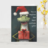Giddy Alligator Weihnachtskarte Karte (Gelbe Blume)