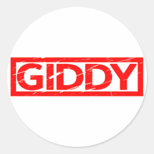 Giddy Briefmarke Runder Aufkleber