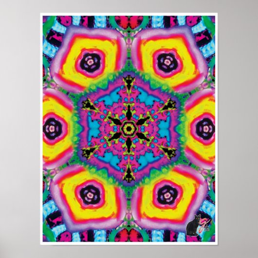 Giddy Kinetic Collage Kaleidoscope Poster (Vorne)