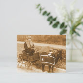 Giddy up, Billy! Vintages Ziegenmädchen in Wagon Postkarte (Stehend Vorderseite)