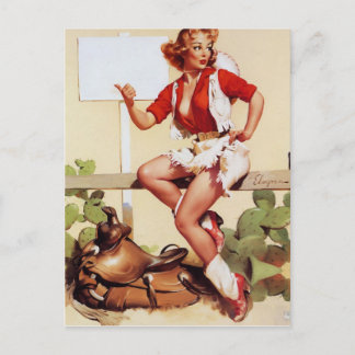 Giddy Up-Button Postkarte