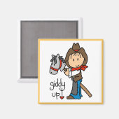 Giddy Up Cowboy T Shirts und Geschenke Magnet (Vorderseite/Rückseite)
