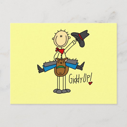 Giddy Up Cowboy Tshirts und Geschenke Postkarte (Vorderseite)
