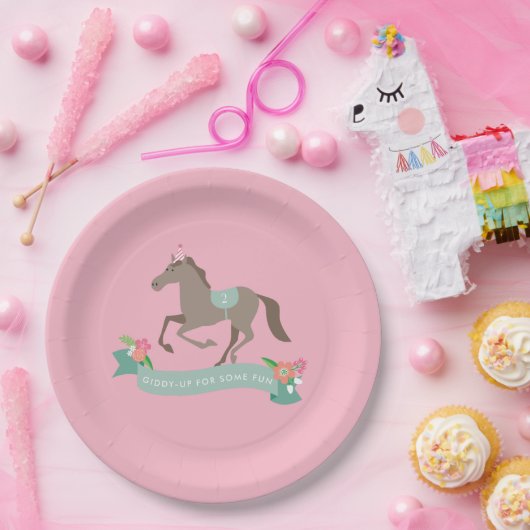 Giddy Up for Fun Second Birthday Pappteller (Party)