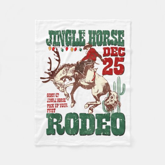 Giddy Up Jingle Horse Santa Cowboy Western Christm Fleecedecke (Vorderseite)