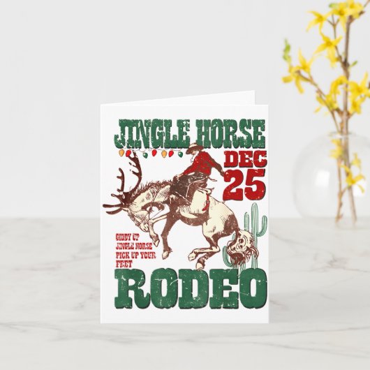 Giddy Up Jingle Horse Santa Cowboy Western Christm Karte (Gelbe Blume)