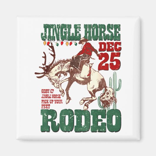 Giddy Up Jingle Horse Santa Cowboy Western Christm Magnet (Vorne)