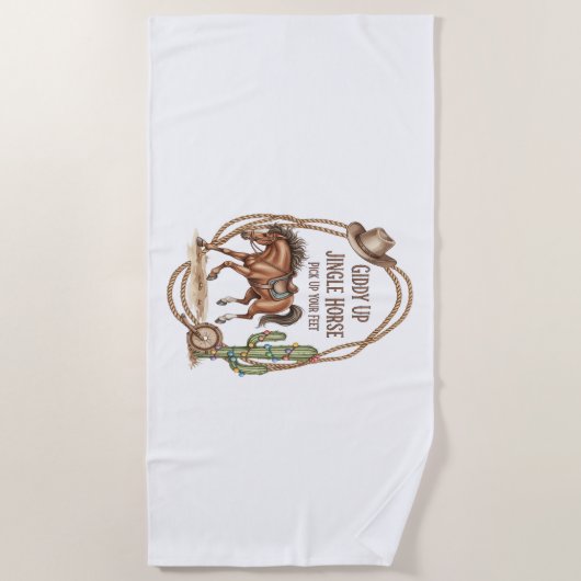 Giddy Up Jingle Horse Strandtuch (Vorderseite)