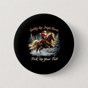 Giddy Up Jingle Pferd holen Sie Ihre Füße Weihnach Button