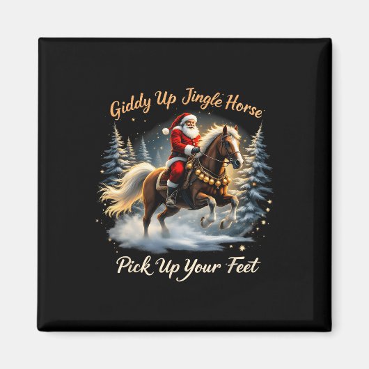Giddy Up Jingle Pferd holen Sie Ihre Füße Weihnach Magnet (Vorne)