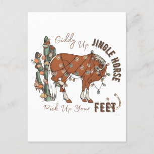 Giddy Up Jingle Pferde holen Weihnachten auf Einladungspostkarte