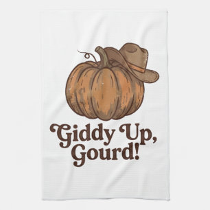 Giddy Up, Kürbis! Western Herbst Geschirrtuch