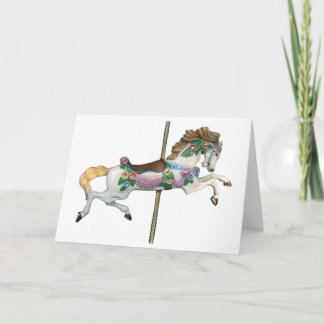 Giddy Up Merry Go Round Horse Blank Card Feiertagskarte