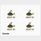 Giddy Up! Ovaler Aufkleber (Blatt)