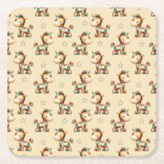 Giddy-Up Patchwork Pony Birthday Rechteckiger Pappuntersetzer