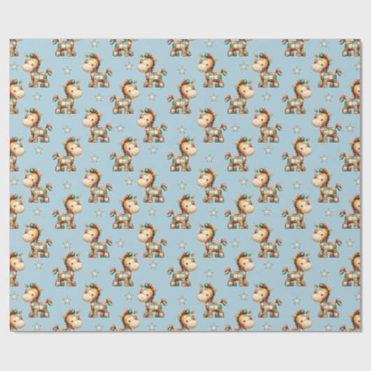 Giddy-Up Patchwork-Pony-Geburtstag Geschenkpapier (Flach)