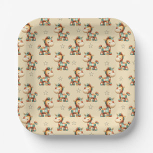 Giddy-Up Patchwork-Pony-Geburtstag Pappteller