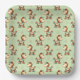 Giddy-Up Patchwork-Pony-Geburtstag Pappteller