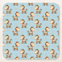 Giddy-Up Patchwork-Pony-Geburtstag Rechteckiger Pappuntersetzer