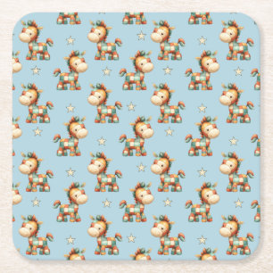 Giddy-Up Patchwork-Pony-Geburtstag Rechteckiger Pappuntersetzer