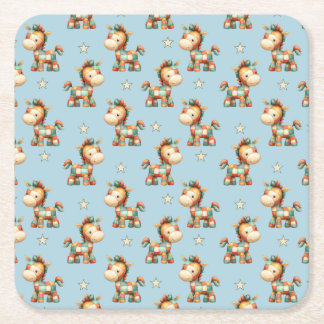 Giddy-Up Patchwork-Pony-Geburtstag Rechteckiger Pappuntersetzer