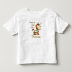 Giddy-Up Patchwork-Pony zum ersten Geburtstag Kleinkind T-shirt