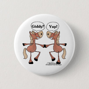 Giddy Up Pferde Button