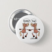 Giddy Up Pferde Button (Vorne & Hinten)