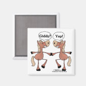 Giddy Up Pferde Magnet (Vorderseite/Rückseite)
