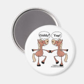 Giddy Up Pferde Magnet (Vorderseite/Rückseite)