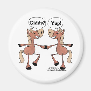 Giddy Up Pferde Magnet