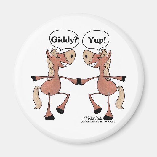 Giddy Up Pferde Magnet (Vorne)