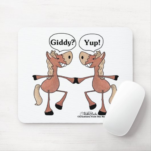 Giddy Up Pferde Mousepad (Mit Mouse)