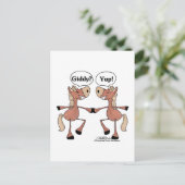 Giddy Up Pferde Postkarte (Stehend Vorderseite)