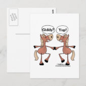 Giddy Up Pferde Postkarte (Vorne/Hinten)