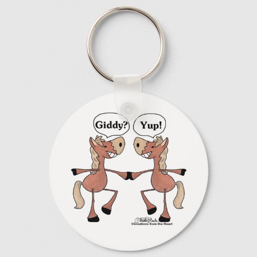 Giddy Up Pferde Schlüsselanhänger (Vorderseite)