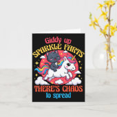 Giddy Up Sparkle Farts There's Chaos To Spread Cut Karte (Gelbe Blume)