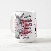 Giddy Up Sparkle Furz Funny Donkey Graphic Kaffeetasse (Vorderseite Links)