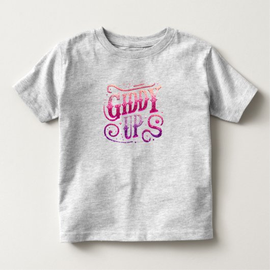Giddy Up Text Kleinkind T-shirt (Vorderseite)