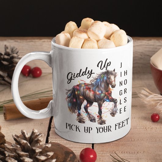 Giddy Up Western Weihnachtspferd Kaffeetasse