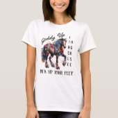 Giddy Up Western Weihnachtspferd T-Shirt (Vorderseite)