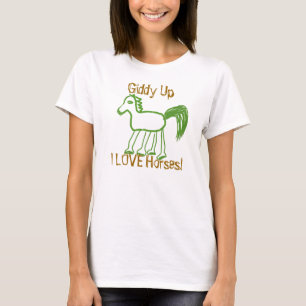 Giddy Up Whimsical I Liebe Pferde T-Shirt