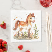 Giddy Up, wunderschön! Adorable Horse Wasserfarbe Serviette (Beispiel)